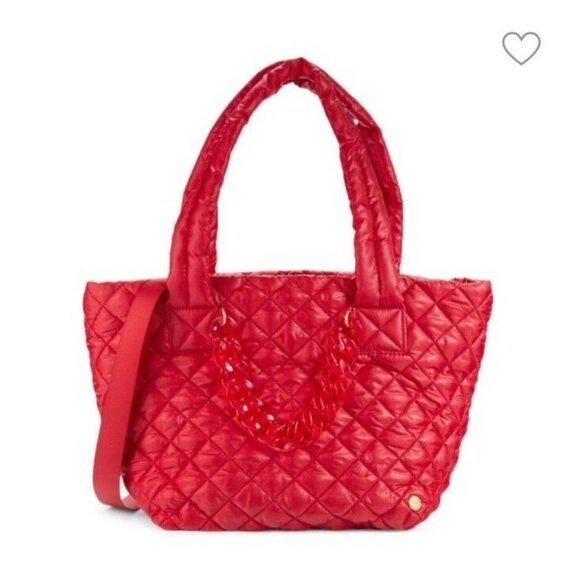 Jill & Ally Quilted Nylon Tote Bag Red NWT - Picture 2 of 10
